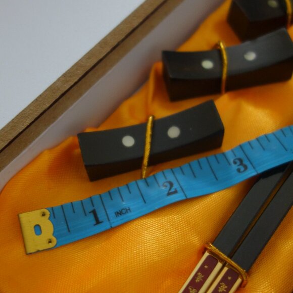 Set of Four(4) Chop Sticks with Fancy Metal Top with Ball Box Included - Picture 6 of 14